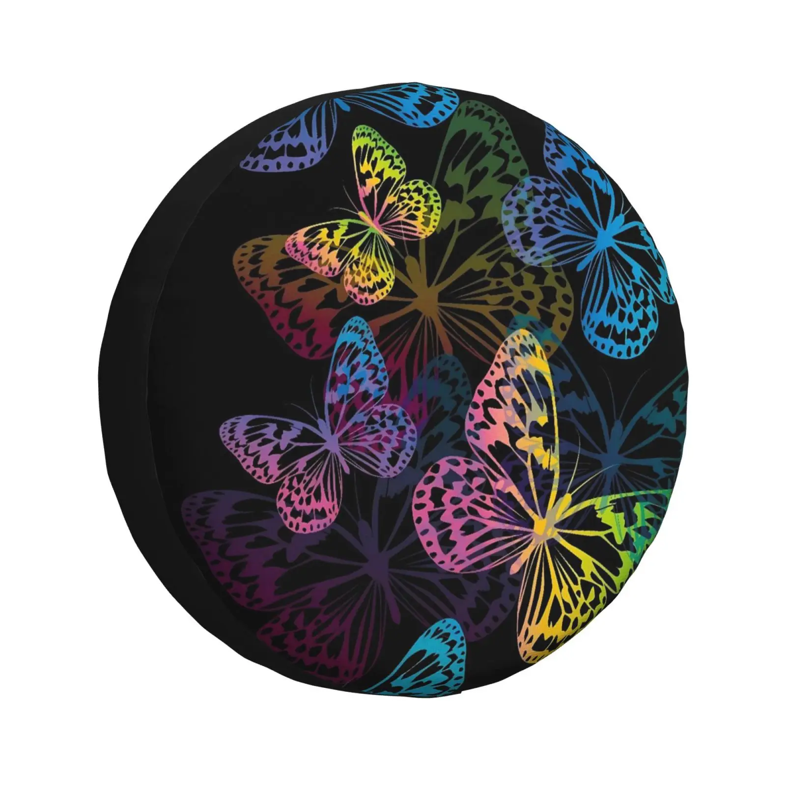 

Красочный узор бабочки, чехол для запасного колеса, универсальный 4WD 4x4SUV, пылезащитный чехол на колесо автомобиля, автозапчасти 14, 15, 16, 17 дюймов