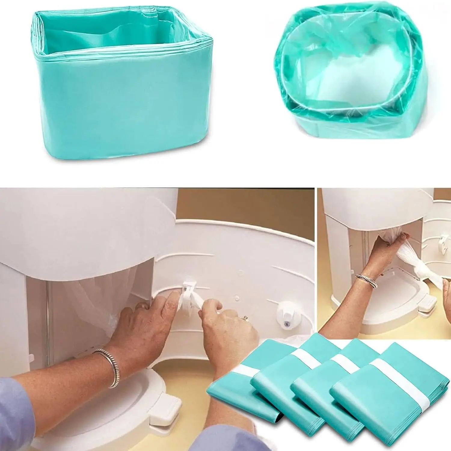 Green Adult Diaper Pail Refills Bags Padded refill for Janibell Akord 280 Slim adult diaper system bin high barrier garbage bag
