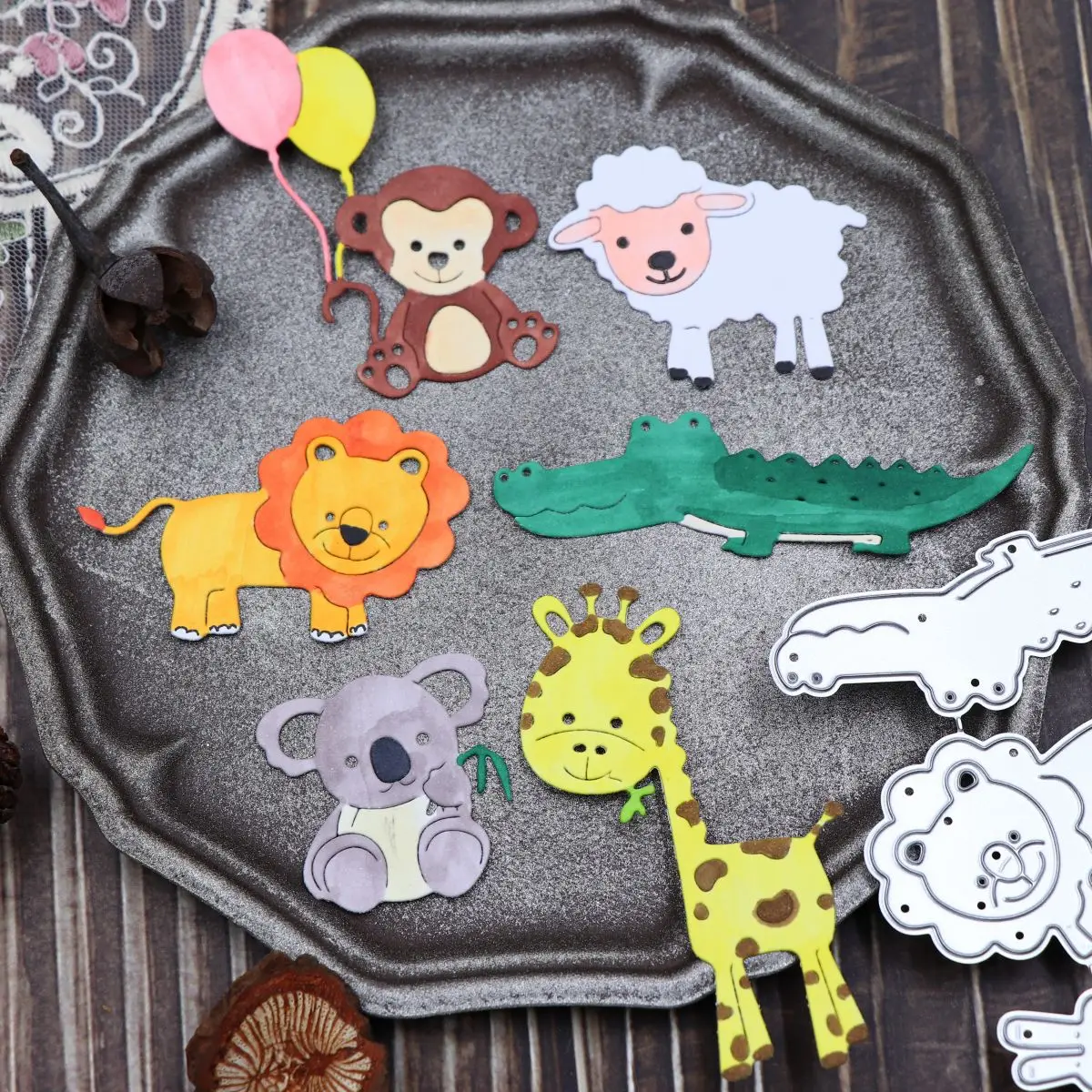 Zwierzęta Zoo metalowe matryce do scrapbookingu wytłaczanie DIY ręczny nóż dekoracja do albumu na zdjęcia forma nowe szablony do rękodzieła
