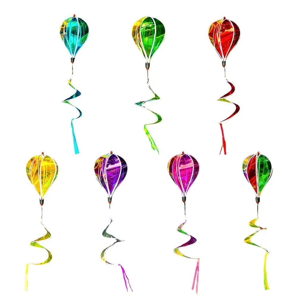 Giant Size Hot Air Balloon Spinners Rainbow Colors Plastic Material Rotating Sequins Striped Tie Dye Color-changing Film