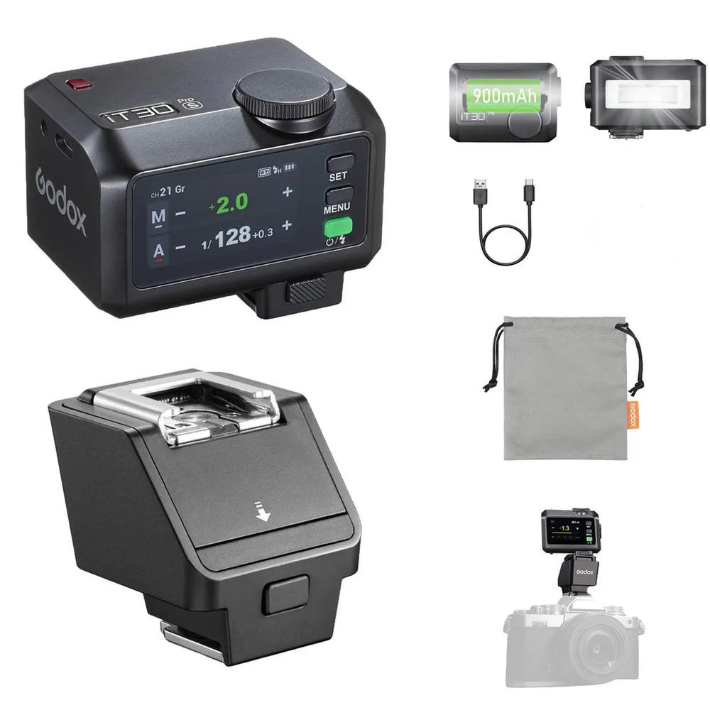 Godox iT30 Pro Camera Flash 2.4G Беспроводная карманная вспышка TTL HSS с Godox TR Hot Shoe Riser для Sony Canon Nikon Fuji