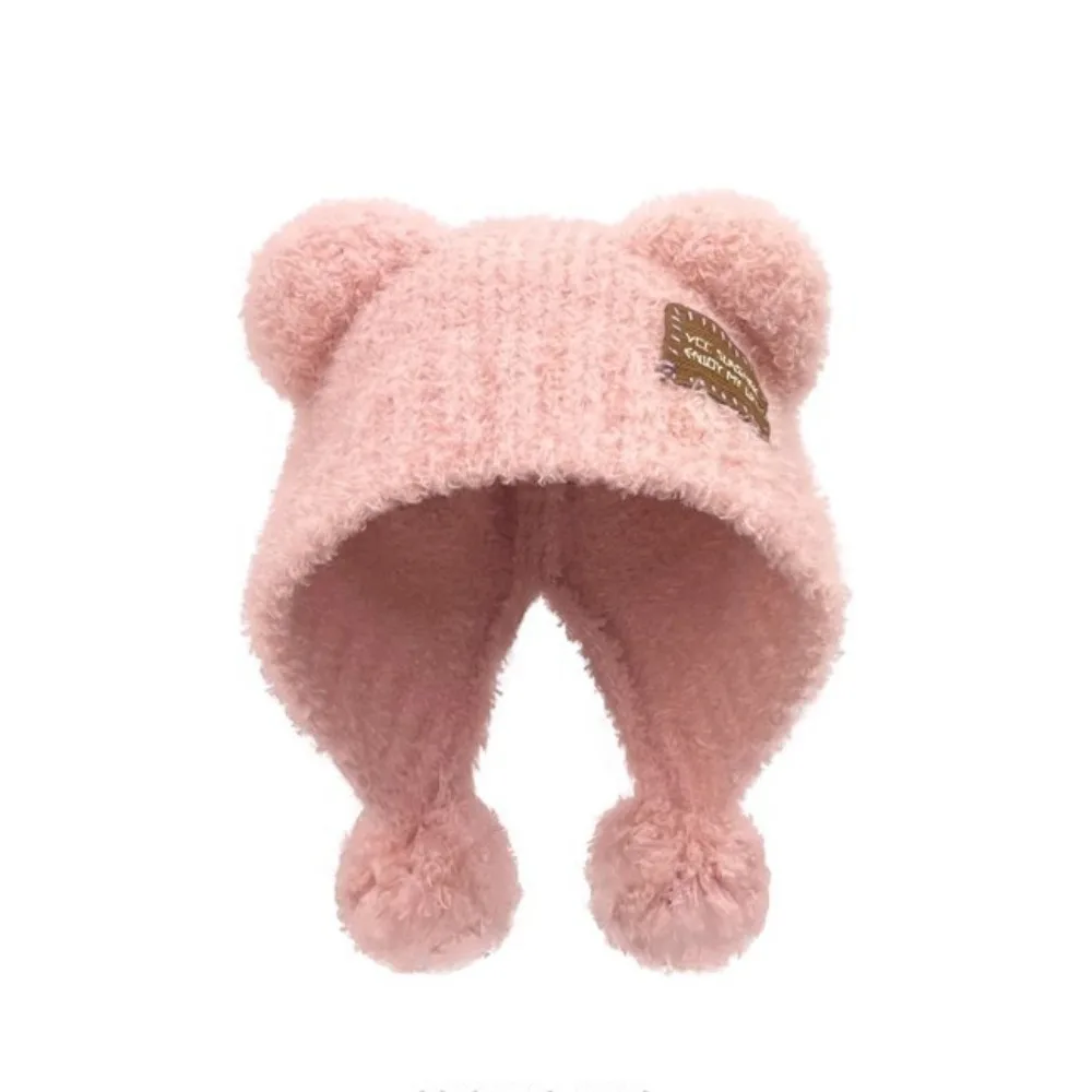 

Personality Fluffy Little Bear Ears Hat Wool Bear Ears Balaclava Hat Woolen Hat Beanie Winter Plush Hat Outdoor