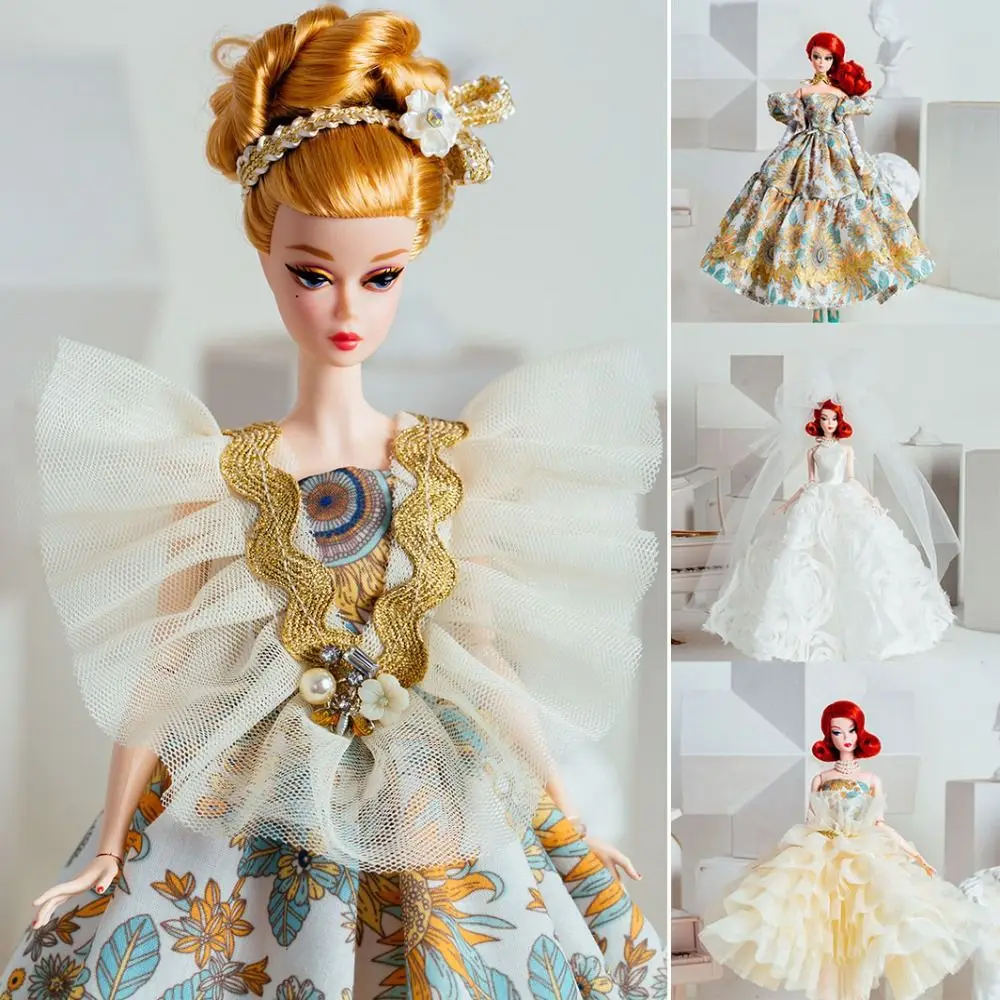 European Fashion Supermodel Doll Dresses Cute DIY Accessories Set Lace Wedding Dresses for 1/6 BJD 30cm Supermodel Dolls