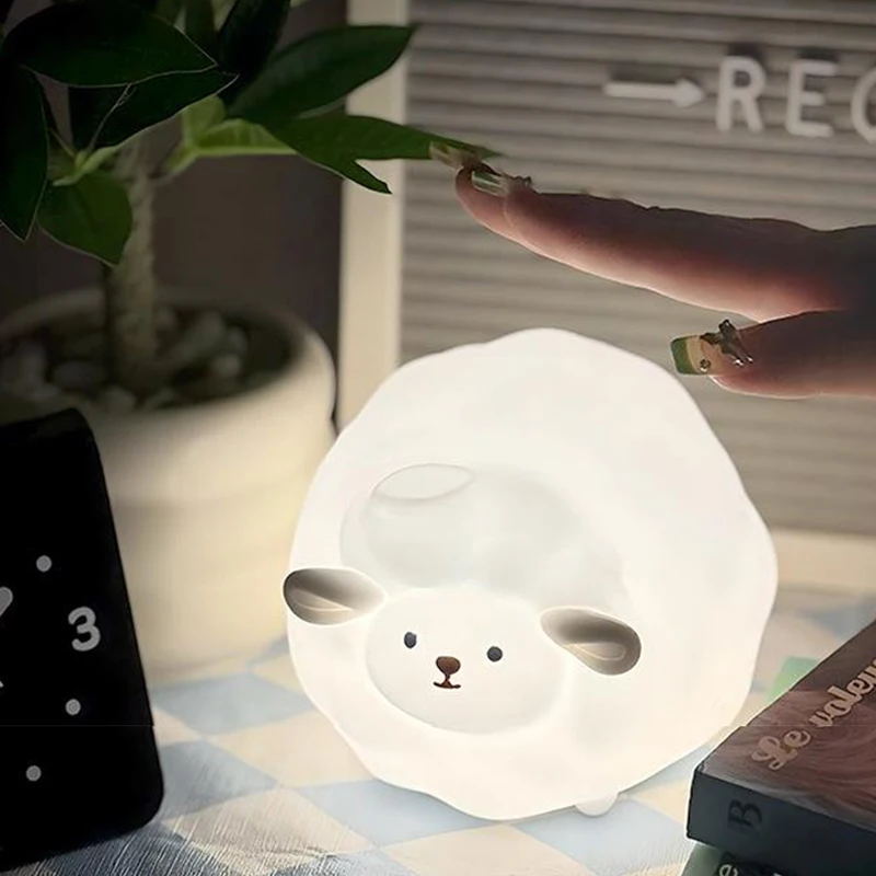 

Rechargeable LED Night Light Silicone Animal Touch Lamp Dimming Timer Squishy BPA-Free for Breastfeeding Nursery Baby Room Decor