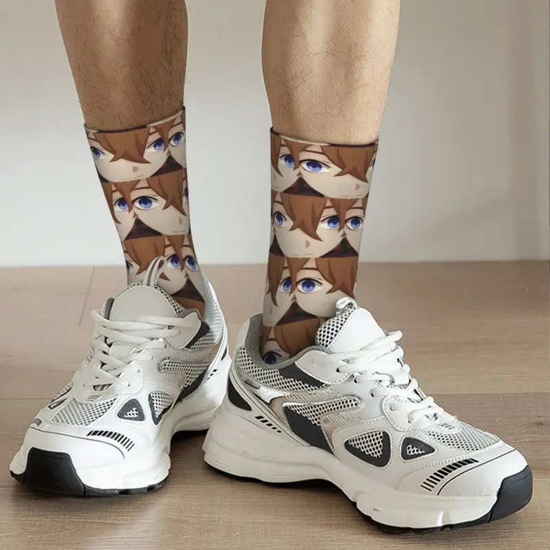 Tartaglia Childe Genshin Impact Men Women Crew Socks Unisex Fun 3D Print Anime Game Dress Socks