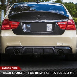 For BMW 330i 335i 3 Series E90 M3 2005-2009 Car-Styling Carbon Fiber Rear Trunk Spoiler Lip Wing Rear Trunk Spoiler Boot Wing