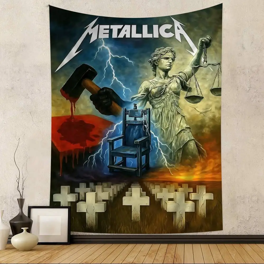 Classic Heavy Band M-Metallica Hanging Bohemian Tapestry Bohemian Wall Tapestries Mandala Kawaii Room Decor