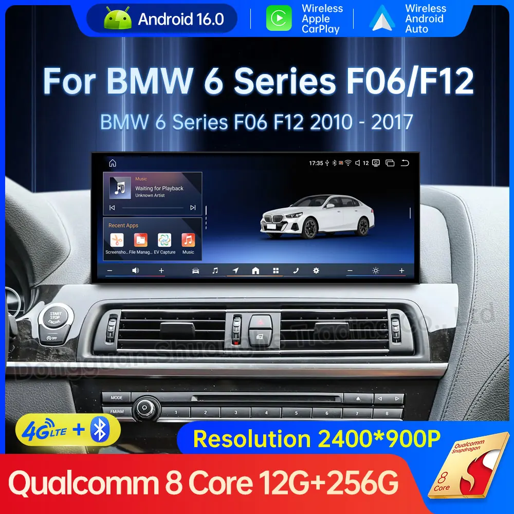 Android 16 Car Radio Video Player for BMW 6 Series F06 F12 2010 - 2017 CIC NBT System DSP GPS Navigation Carplay Auto Tools 4G