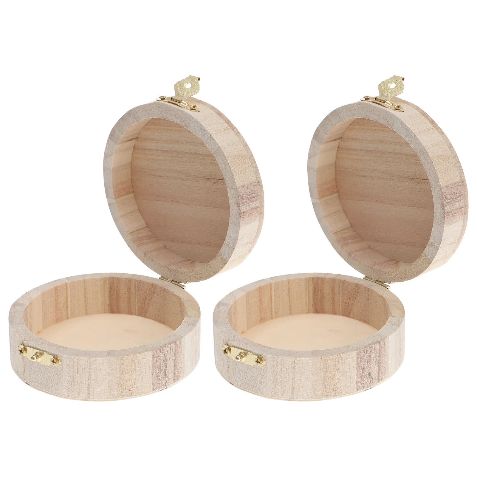 

2Pcs Wooden Jewelry Box Handmade Retro DIY Simple Jewelry Organizer Storage Container Small Trinket Case for Rings Earrings