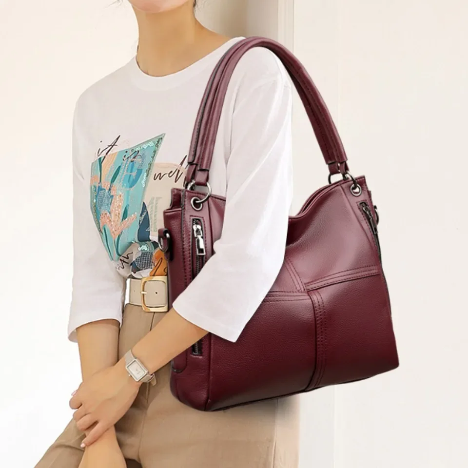 

Casual Simple Women Shoulder Bags Handbag High Quality Pu Leather Female Big Tote Bag for Women Daily Use
