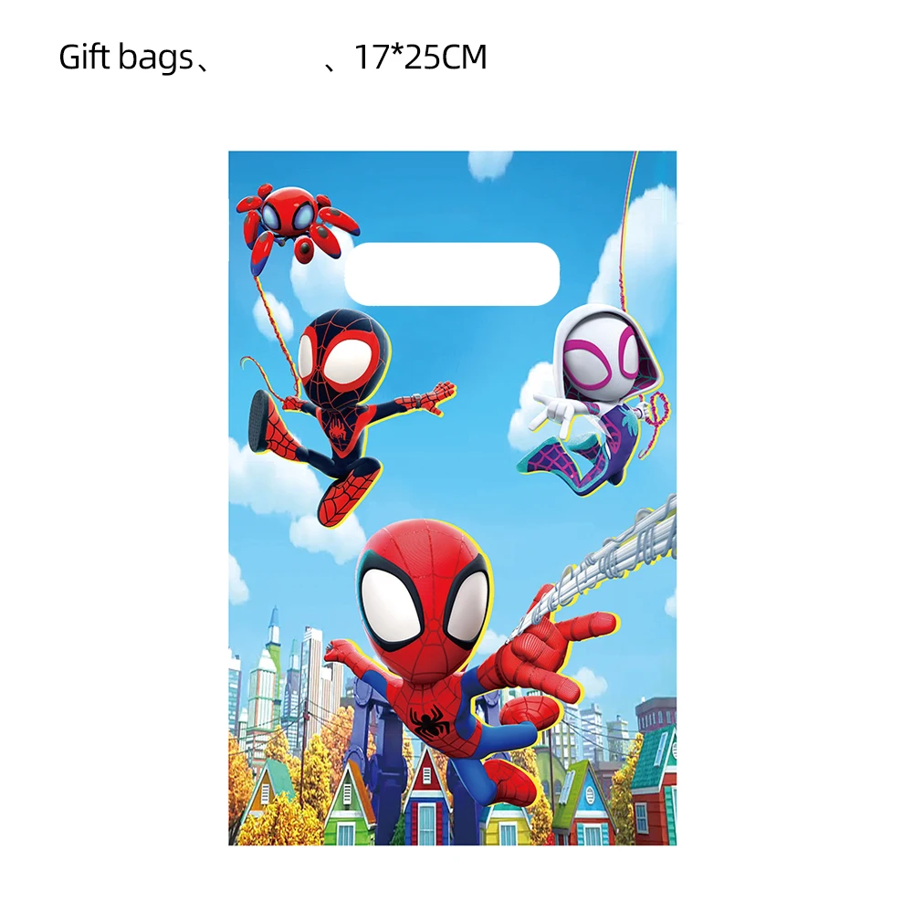 Spidey And His Amazing Friends Theme Gift Candy Bag Kids Birthday Decoration Snack Loot Package Festival Party Favor Plastic Bag