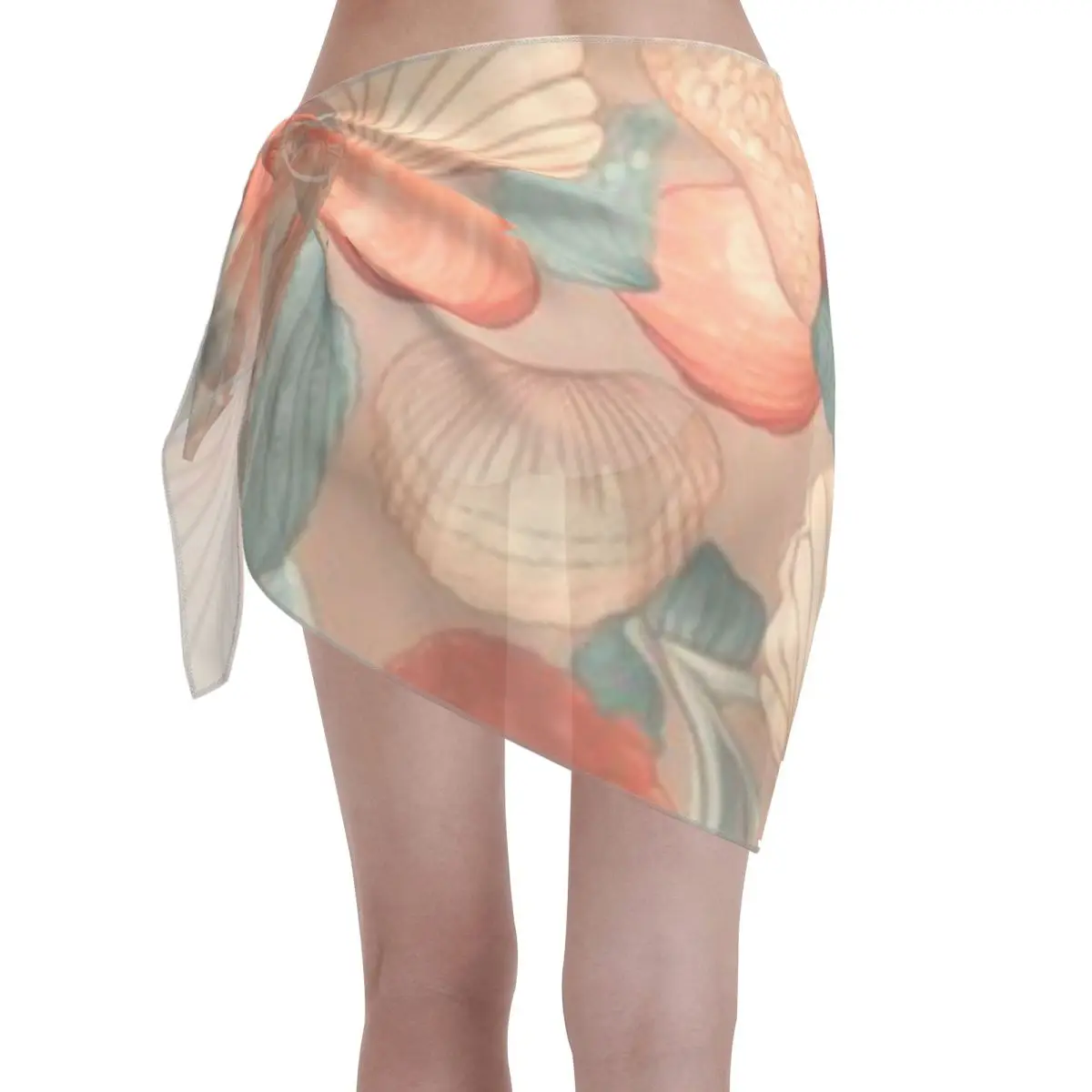 Promotion Seamless Pattern Coastal Charm Women's Beach Wrap SkirtSeaside Souvenir Shopping Swim Skirt Cover