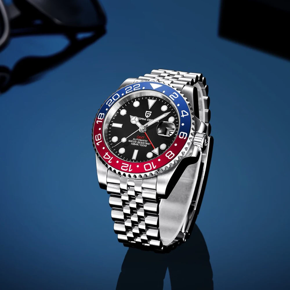 PAGANI DESIGN العلامة التجارية الأعلى 100 متر مقاوم للماء التلقائي الميكانيكية NH34 ساعة 316L الفولاذ المقاوم للصدأ ساعة رجالي PD-1662 reloj hombre