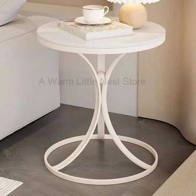

Modern Living Room Round Coffee Table White Marble Minimalist Tea Metal Tables Iron Designer Stolik Kawowy Nordic Furniture