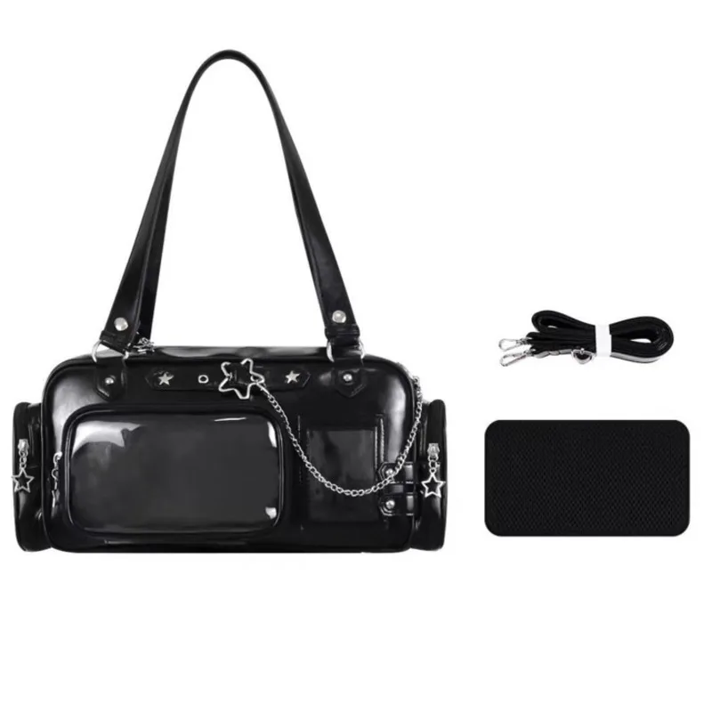 Star Chain Y2k Harajuku Shoulder Itabag Blue Lolita Girl Pain Bags Transparent Japanese Crossbody Bag New Concert Korean Handbag