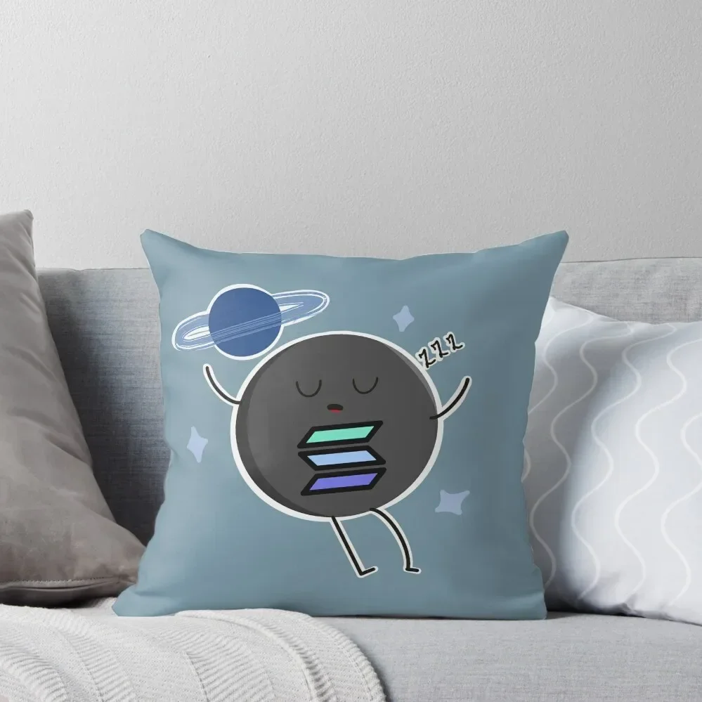 Crypto Solana coin knocked out in Space Throw Pillow christmas ornaments 2025 Luxury Pillow Cover pillow