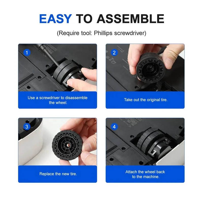 B47B-إطارات العجلات البديلة غير القابلة للانزلاق إطارات العجلات المطاطية لـ Irobot Braava Jet M6 (6110) (6012) (6112) (6113) ممسحة روبوت نهائية