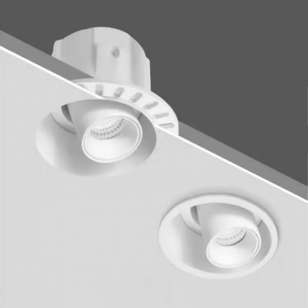 Dimmable LED Embedded Spotlight with Adjustable Angle, Twin Tube Frameless Ceiling Light, Room Decoration LED Spotlight