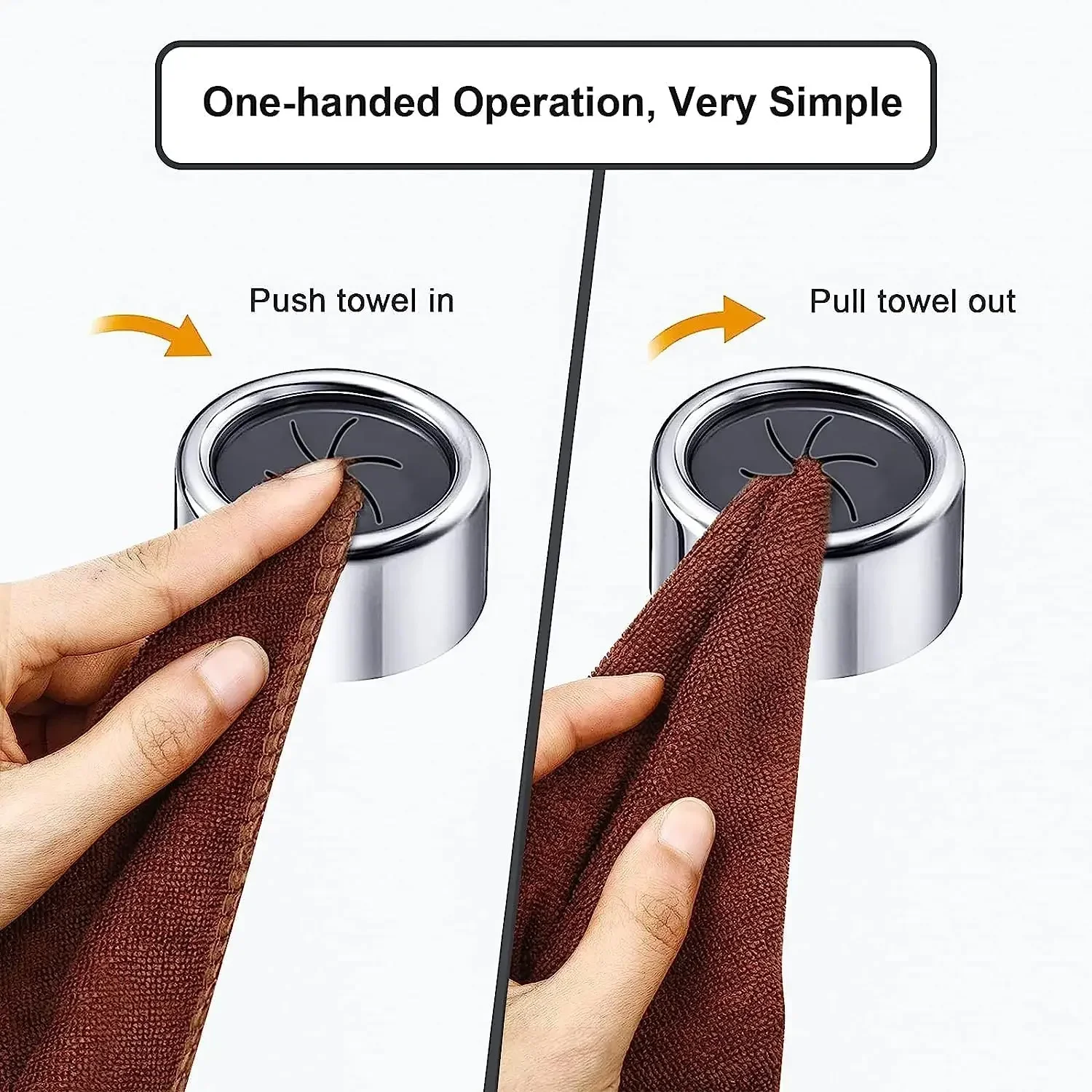 Kitchen self Adhesive Towel Hook Premium Chrome Finish Easy Installation Hold Towel Without Tearing Ideal Bathroom Towel Holder