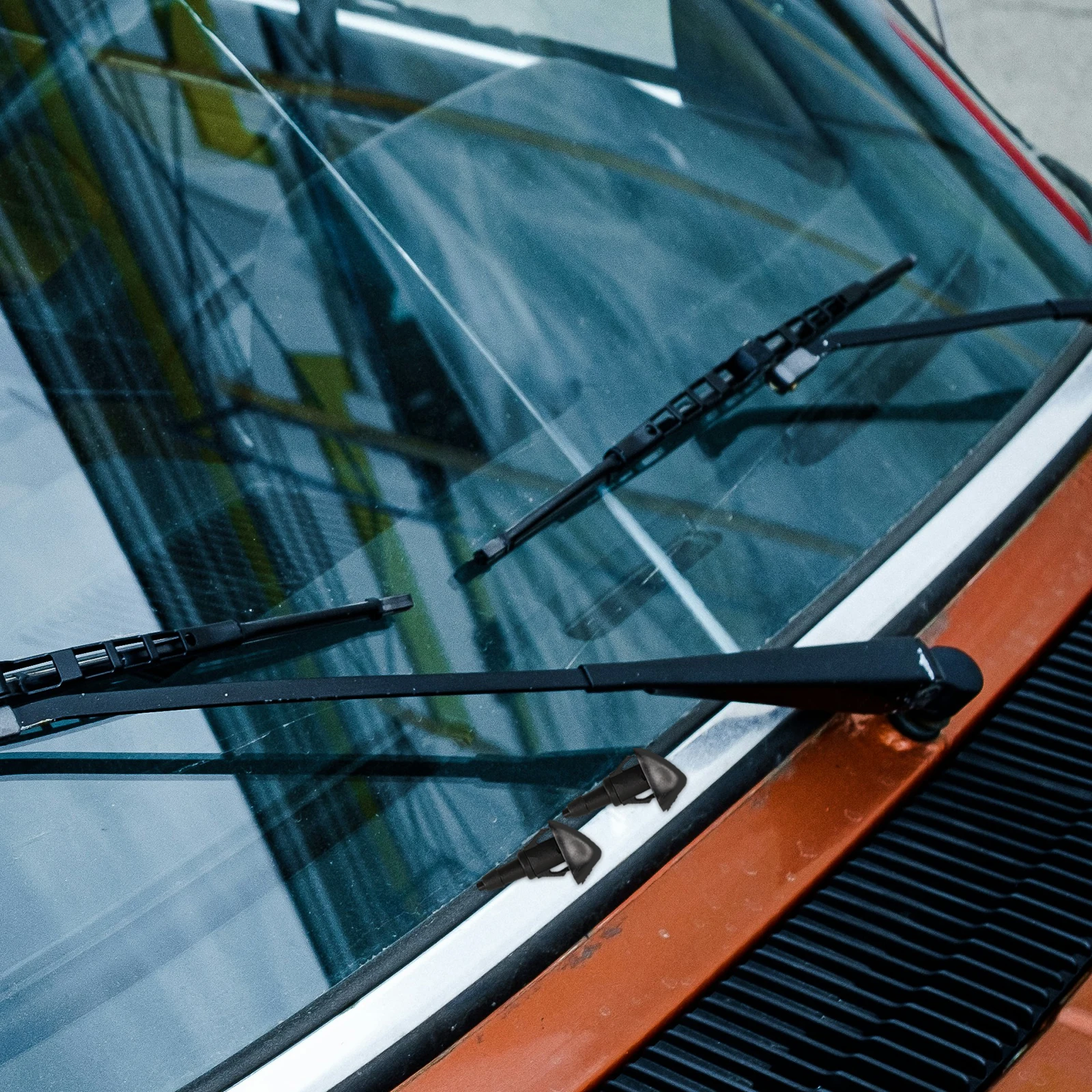 

2pcs Front Windshield Wiper Spray Nozzles Automotive Replacement ABS Windscreen Washer Nozzle Kit Car Washer Parts Jet Nozzle