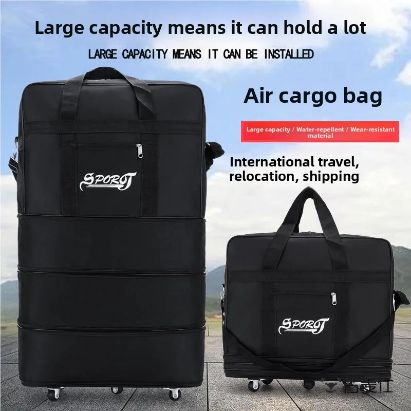 

Large Capacity Expandable Suitcase with Wheels Travel Bag Handheld Mover Storage Bag for Boarding Check-In Carry-On Bag
