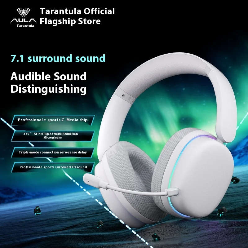 

New Tarantula G7Pro Bluetooth Headworn E-sports Game Noise Reduction the third mock examination Earphones High Quality Low Delay