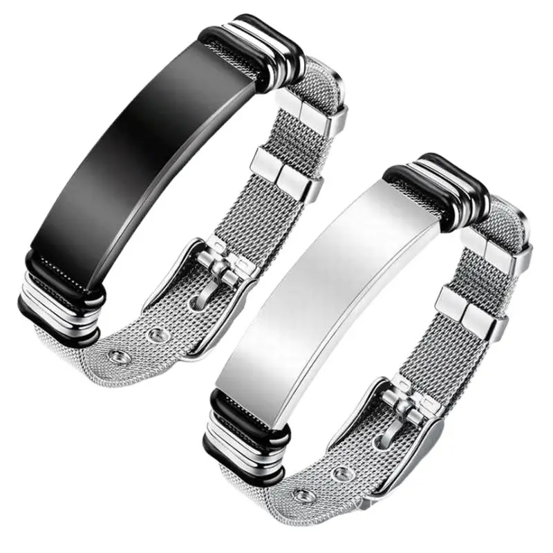 10Pieces Stainless Steel Couple Bracelet for Valentine's Day DIY Fashion Jewelry Customized Bracelet for Men and Women