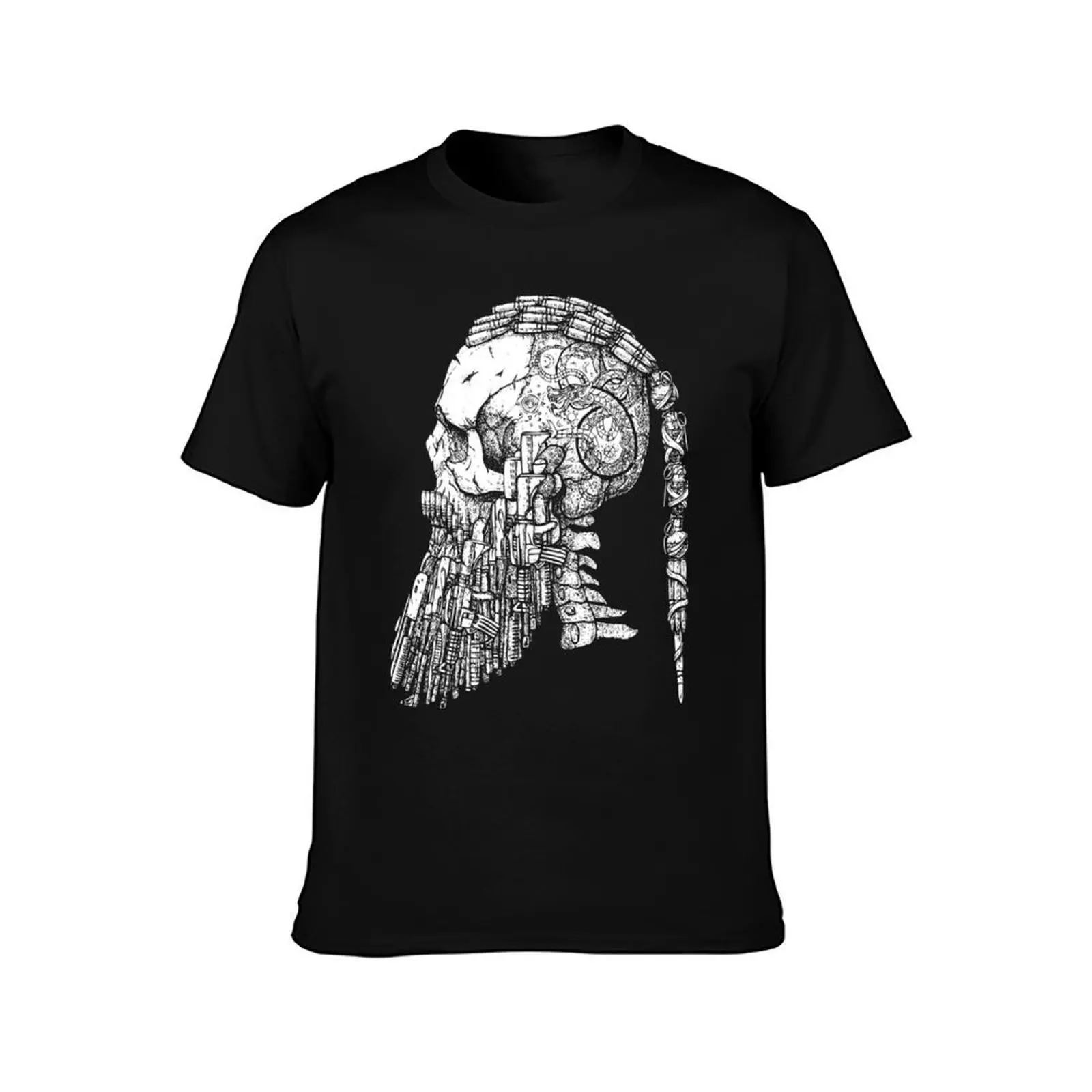 Bearded Viking Skull Viking Tattoo Ragnar Viking Classic T-Shirt, Summer Casual Cotton Tee, Oversized Streetwear Tops