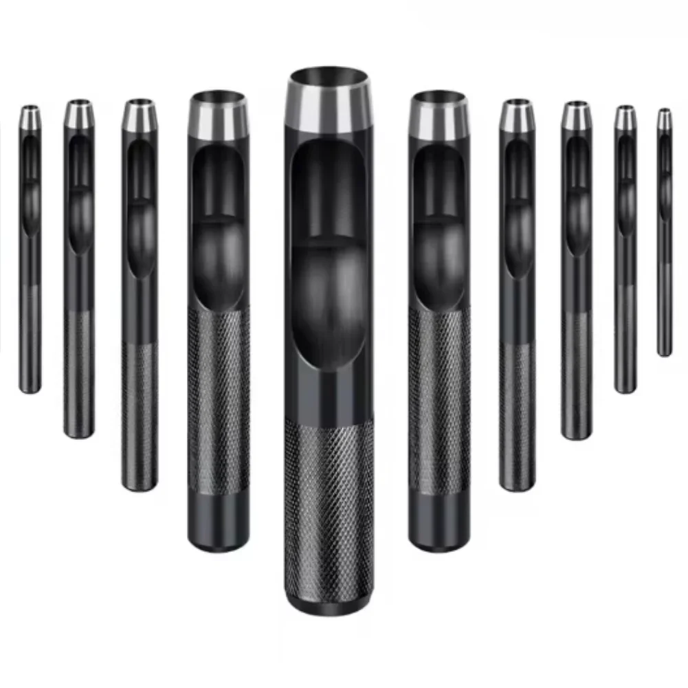 DIY Crafts Home Repair Hollow Punch Set Leather Hollow Punch Set Leathercraft Tool Set Heat-treated Carbon Steel