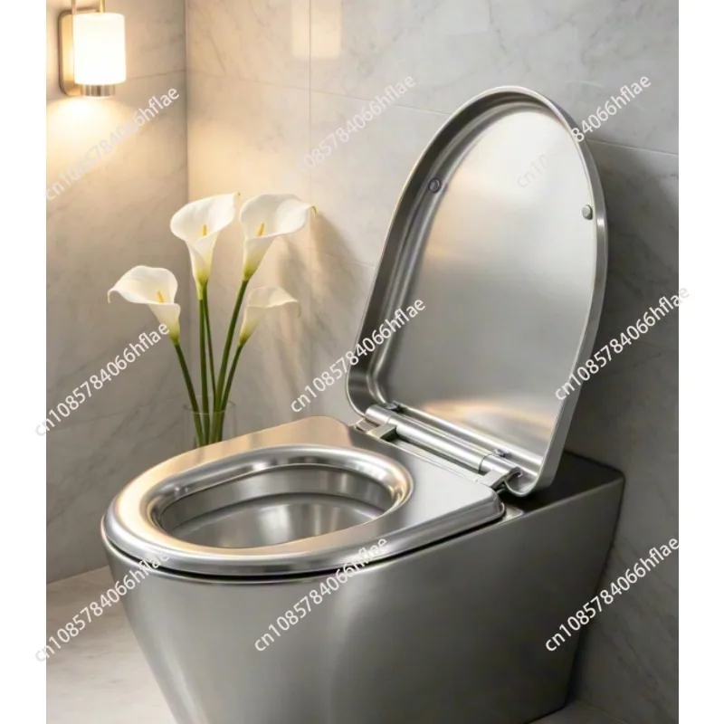Vintage-Stil Bauhaus-Stil Universeller 304 Edelstahl Toilettensitz-Deckel für Badezimmer