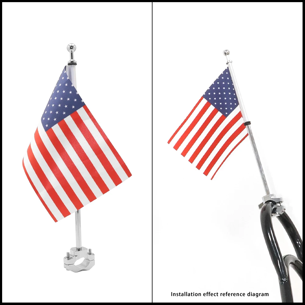 

Motorcycle Rear Side Mount Luggage Pole Mount Flag America Flags For Harley BMW Honda Suzuki Kawasaki Bobber Custom