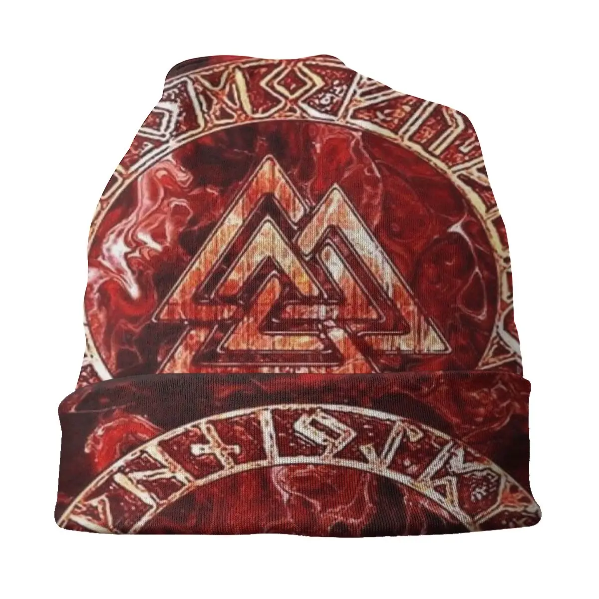 Viking exterior fina chapéus, Valknut Bonnet, alta qualidade Skullies Gorros Caps, vermelho