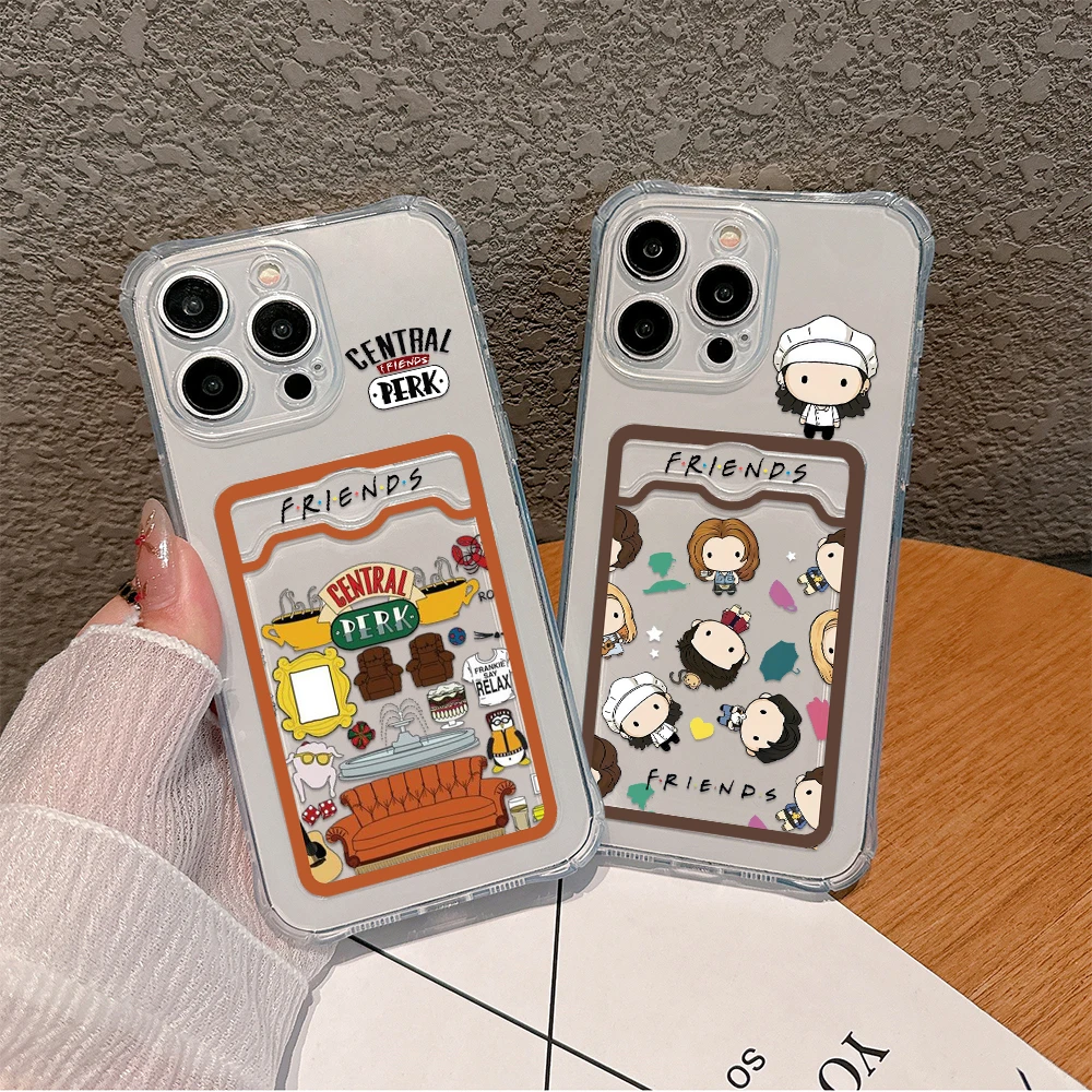 Central Perk Coffee Friends Card Hold Case For iPhone 15 14 13 12 11 Mini Pro Max X XR XSMax 6S 6 7 8 Plus SE20 Anti-fall Cover