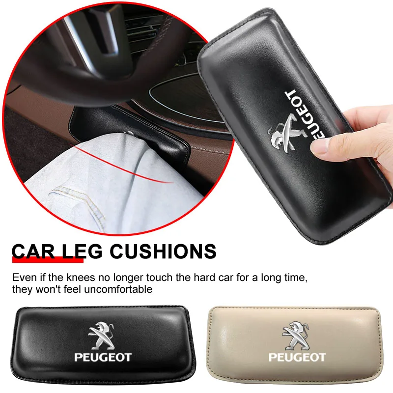 Coussin de genou pour voiture, oreiller intérieur confortable, coussin à mémoire de forme pour appui-tête, coussin doux pour les jambes et les coudes pour Peugeot 108 406 407 408, et enjoliveurs de moyeu de roue