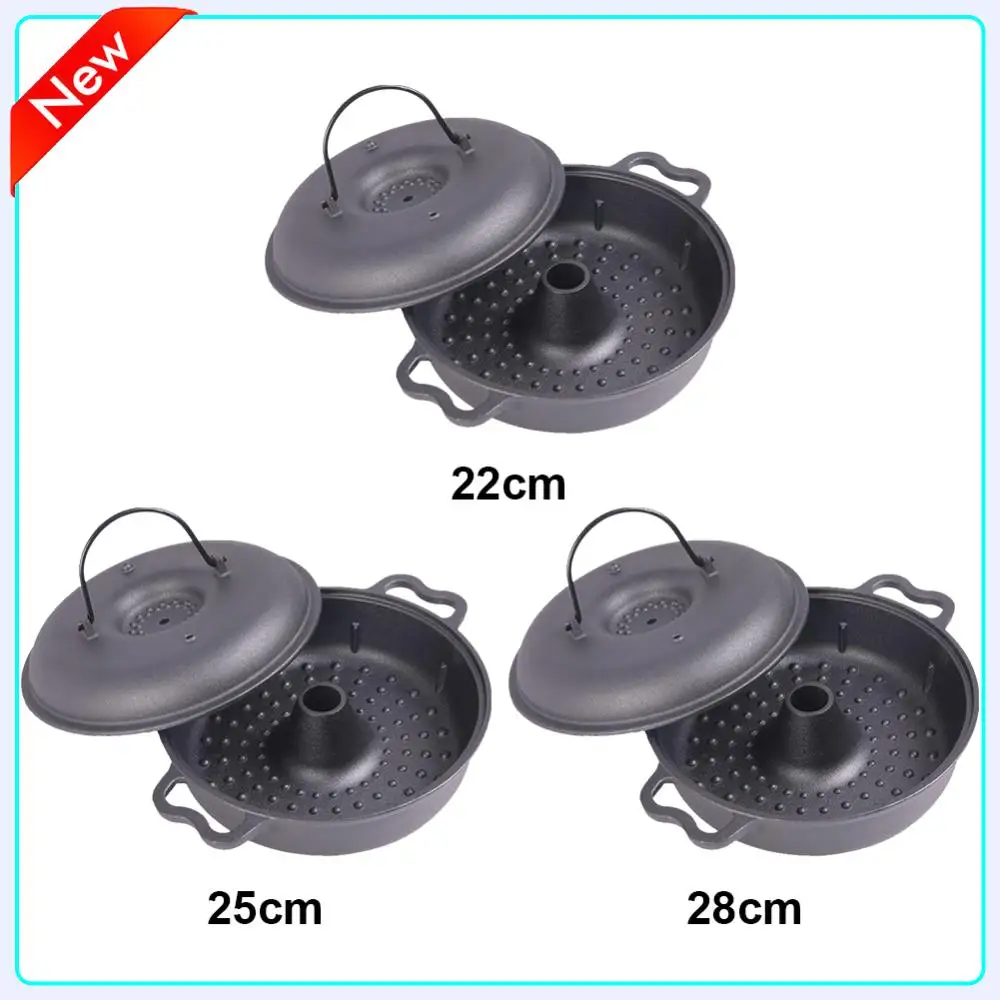 

Чугунная жареная форма для сладкого картофеля с крышкой, жаровня для чеснока, форма для выпечки чеснока для пикника, кемпинга