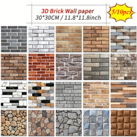 5/10pcs self-adhesive 3D panel tile wall sticker Living room background wall luxury decorative bathroom waterproof DIY sticker