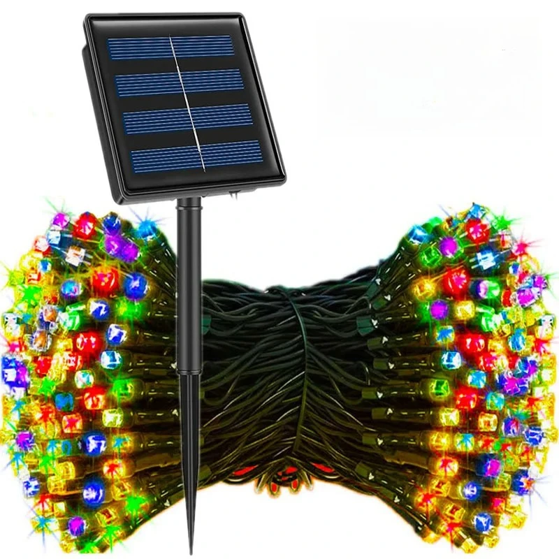 LED Solar String Lights Christmas Fairy Light Outdoor Waterproof Garland Lamps 8 Mode for Patio Garden Wedding Decoration