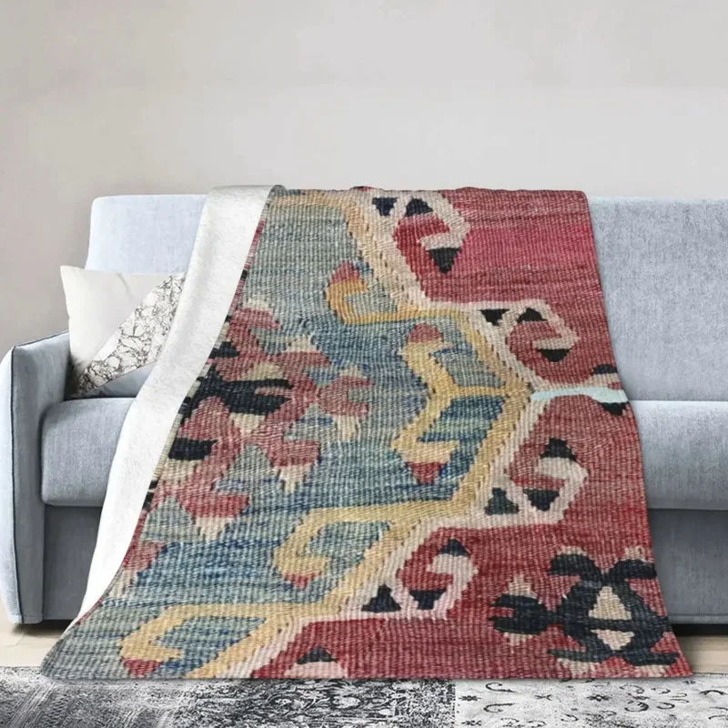 

Bohemian Kilim, Navaho Weave, Woven Textile, Persian Blanket Soft Warm Flannel Throw Blanket Plush for Bed Living room Picnic