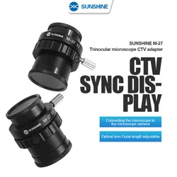 SUNSHINE M-27 SZM CTV 1/2 1/3 adaptörü 0.3X 0.5X C montaj trinoküler Stereo mikroskop için Lens adaptörü HDMI VGA USB Video kamera