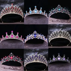 DIEZI Vintage Fashion Girls Princess Crystal Crown Hair Accessories Tiara Women Party Dress CrownRhinestone Bridal Crown Jewelry