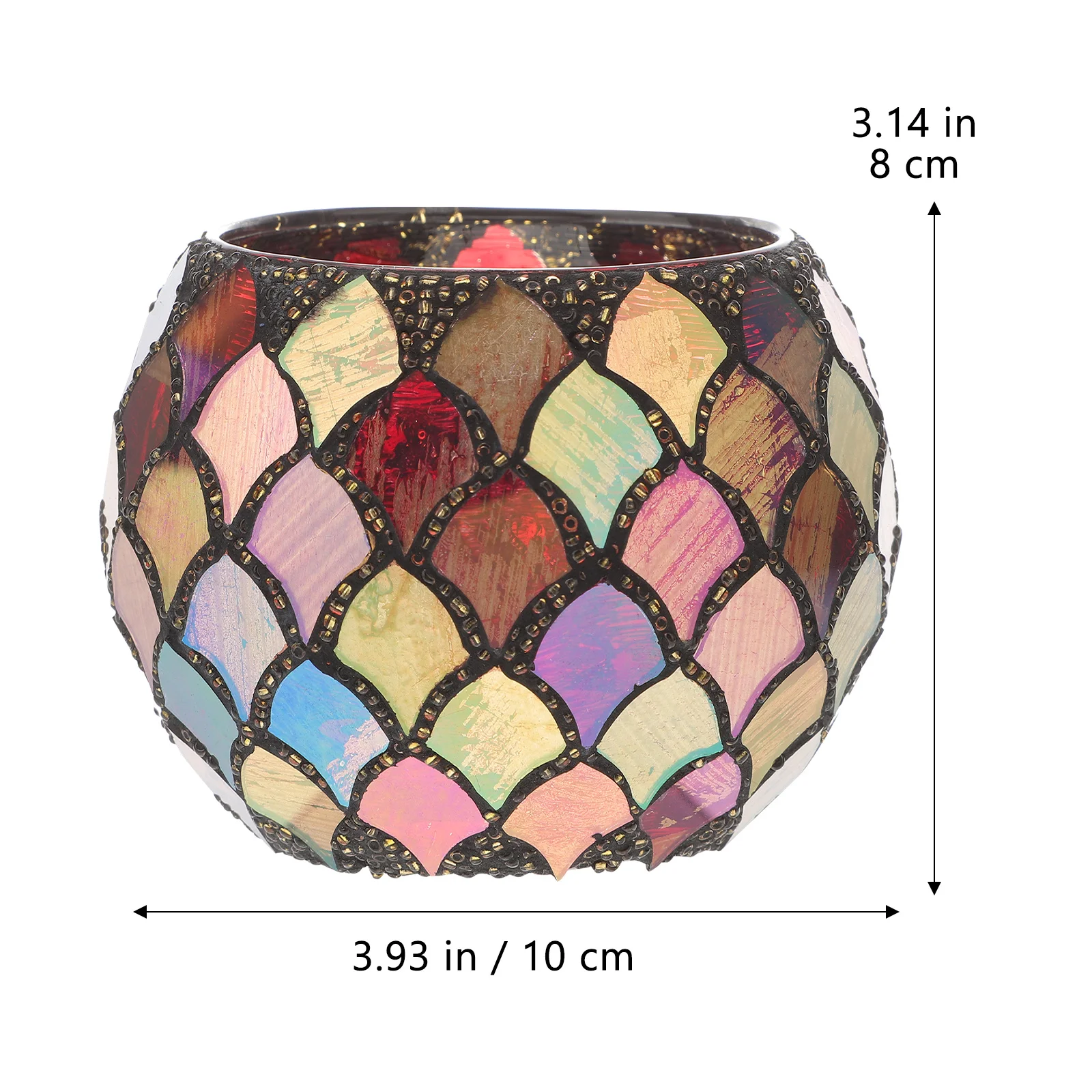 حامل زجاجي لإضاءة الشموع النذرية والوعاء المزخرف على طراز ديكور المنزل مثالي لغرفة النوم وغرفة المعيشة والزفاف