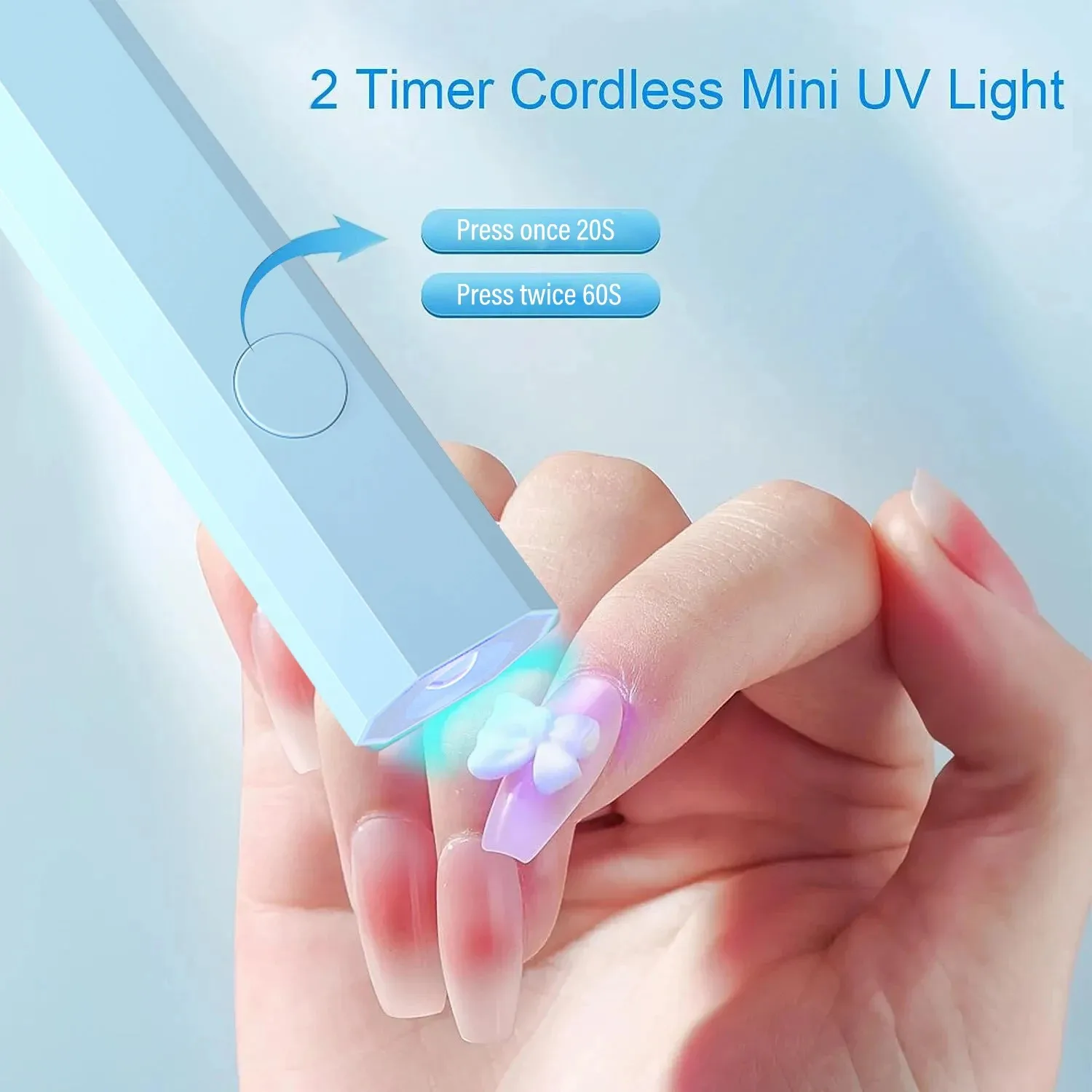 Portable Handheld Flashlight UV Mini Nail Gel Lamp UV Led For Gel Polish Quick Dry Pen USB Nail Drying Machine UV LED Nail Lamp