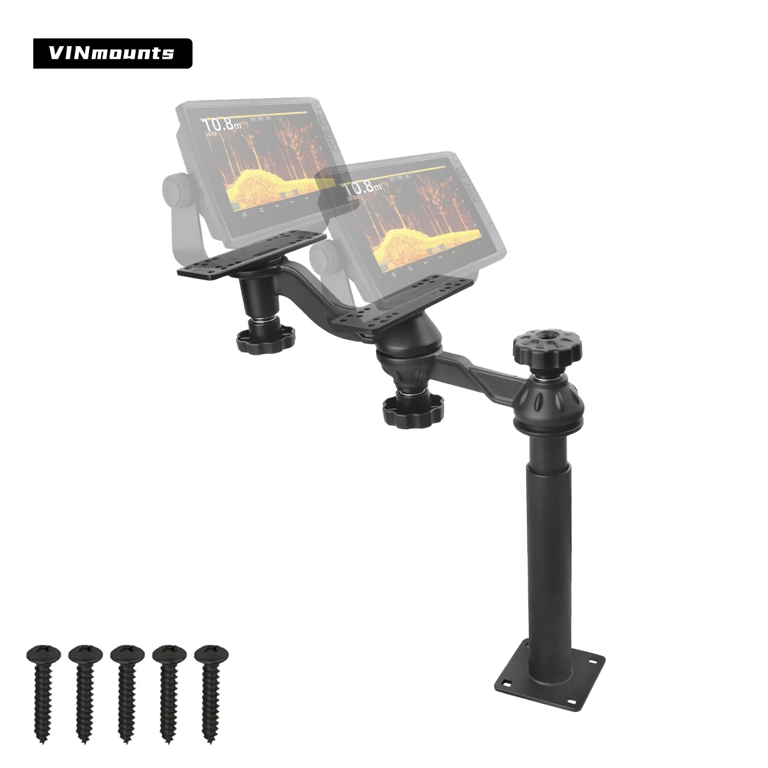 

Оснащен двойным регулируемым кронштейном для эхолота AMPS, алюминиевым морским электронным креплением, 360°. ° Ротация для офшорных работ