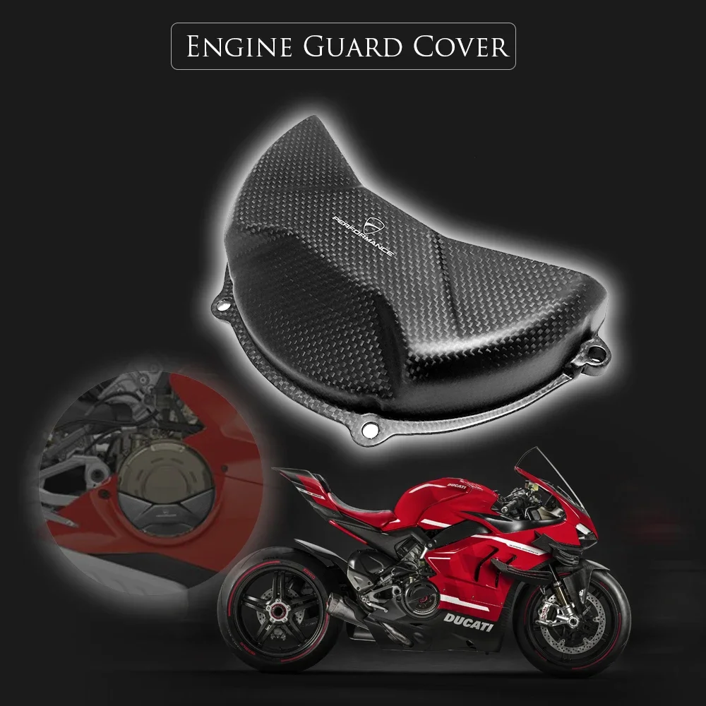 

for Ducati Panigale V4 R/S 2018-2023 Motorcycle Carbon Fiber Engine Stator Case Fairing Cover Cowling Panel Guard Protector