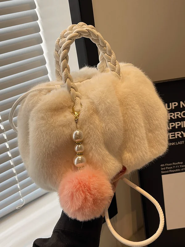 Peludo crossbody saco feminino primavera verão versátil novo design pequeno dobrado plu bolsa ular bolsa juventude sle sacola