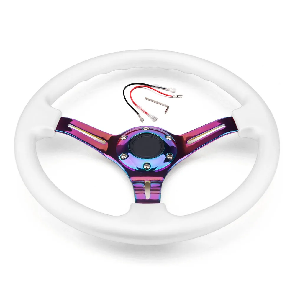 

Универсальные автомобильные гоночные рулевые колеса 14 дюймов 350 мм 6-BOLT/ABS Deep Drifting