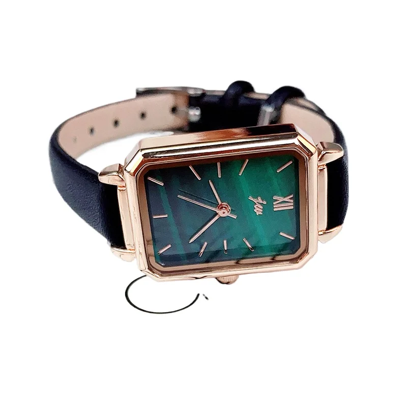 

Студенческие часы с поясом, модные женские часы премиум-класса с малахитовой текстурой