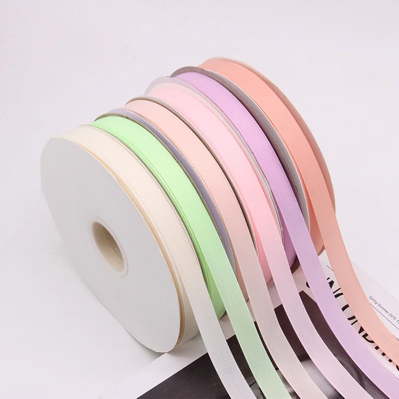 

100 yards/roll customized brand flat printed ribbed ribbon, customizable LOGO, suitable for flower gift packaging, girl bow