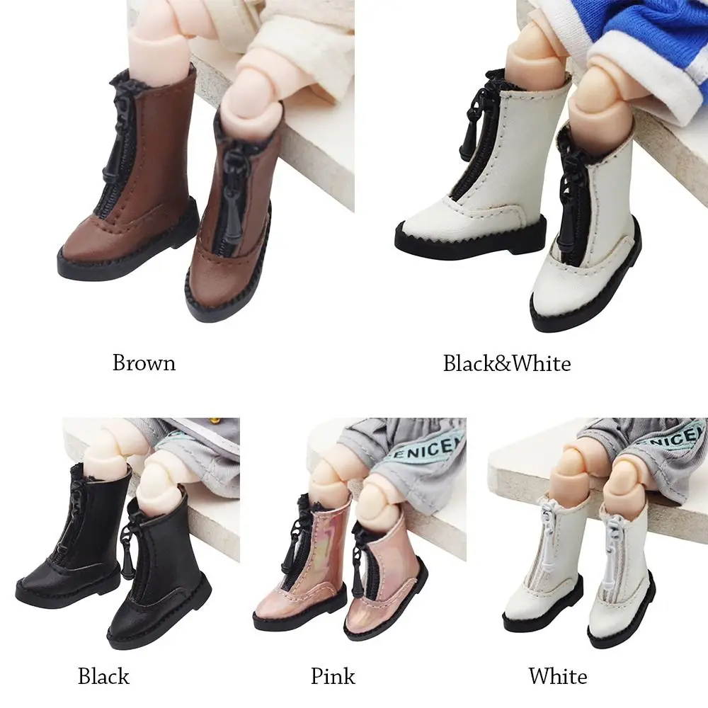 5 ألوان مصنوعة يدويًا لـ 1/11 OB11 أحذية دمى جلد البقر أحذية جلدية جديدة غير رسمية #5