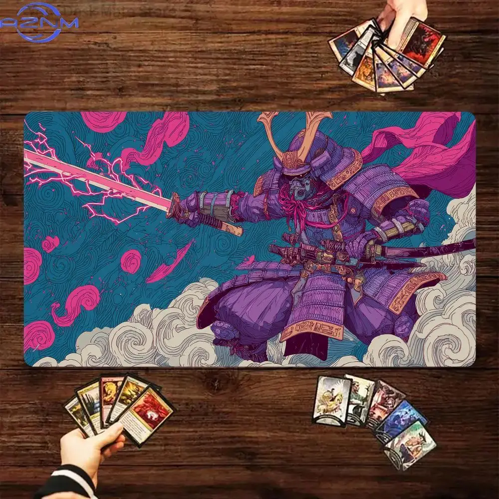 Cyber-style samurai Magic Card Playmat with zone MTG playmat gathering game mat Desk Mat Commander Battle playmat magic rug
